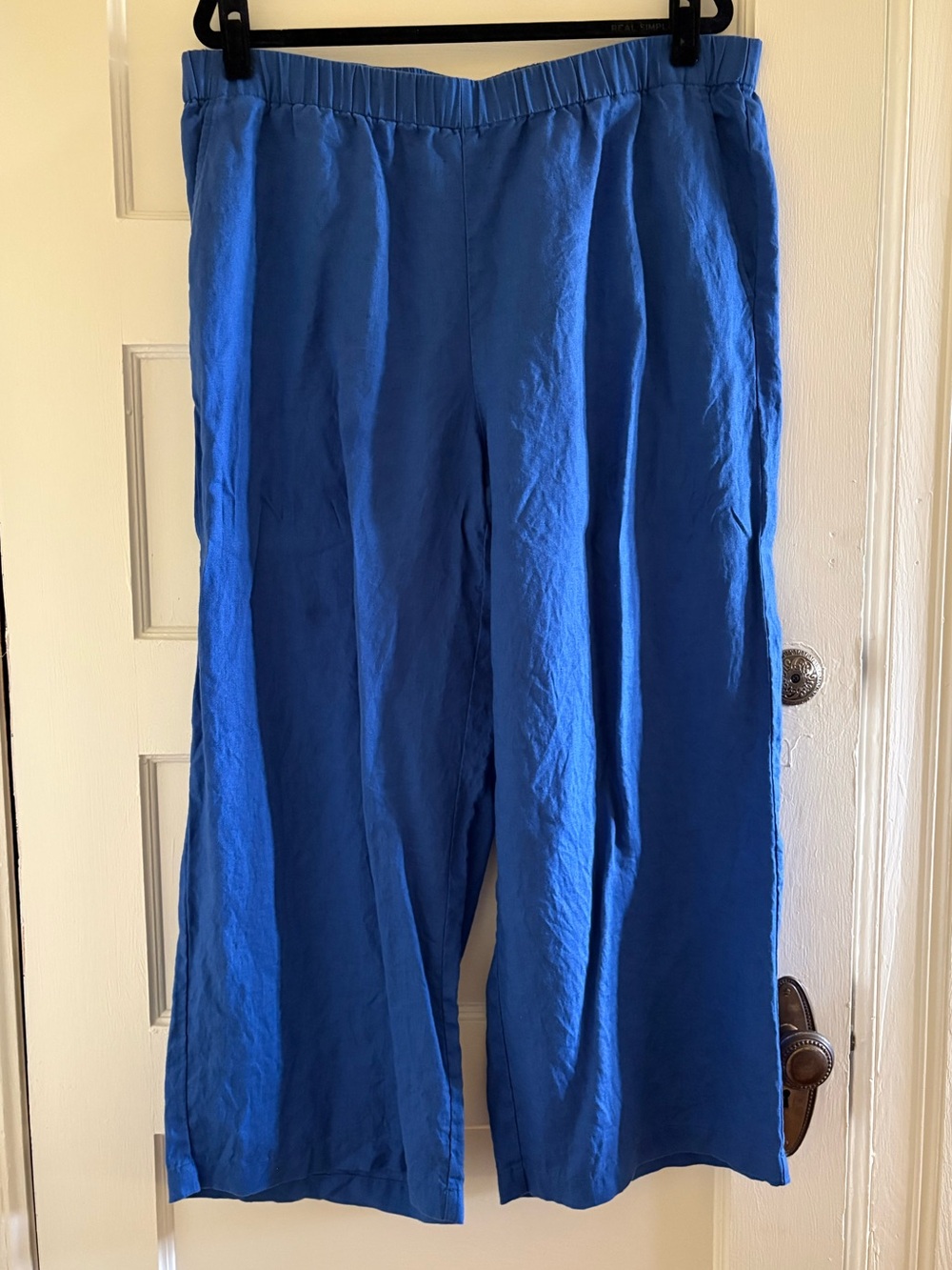 Eileen Fisher Linen Wide Leg Pants in Sapphire